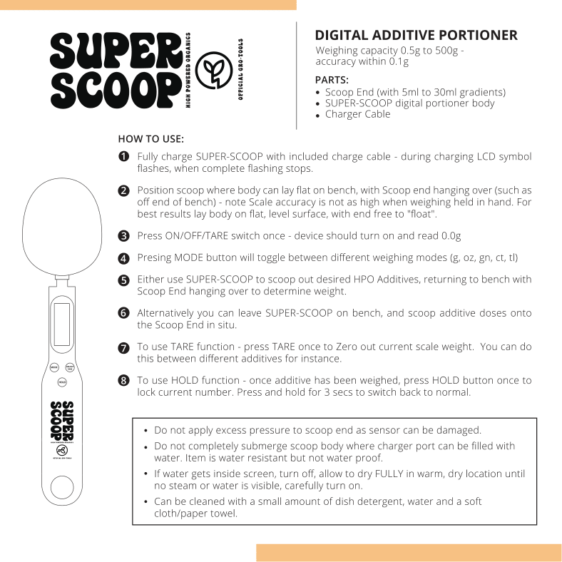 SUPER-SCOOP Digital Additive Portioner - High Powered Organics
